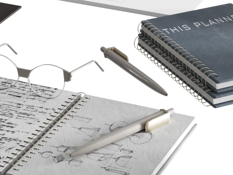 Office Workplace Set 3D Model