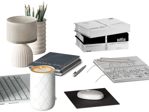Office Workplace Set 3D Model