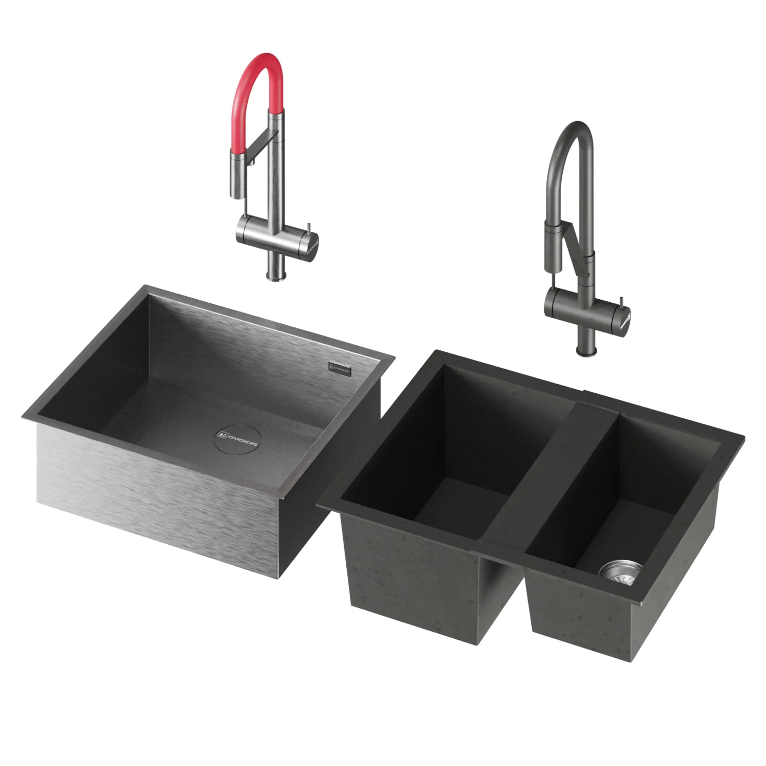 OMOIKIRI Kitchen Sinks Set 3D Model .c4d .max .obj .3ds .fbx .stl .blend 