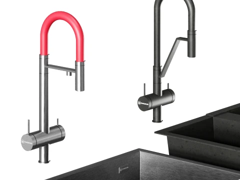 OMOIKIRI Kitchen Sinks Set 3D Model