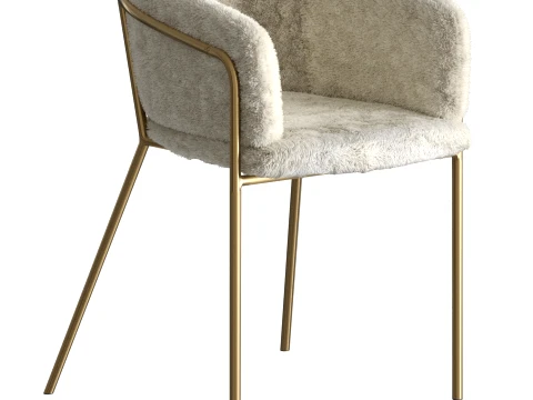 Fur Upholstered Chair 3D Model