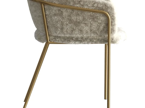 Fur Upholstered Chair 3D Model