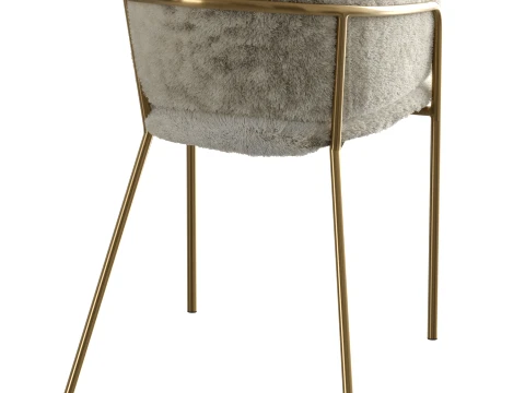 Fur Upholstered Chair 3D Model