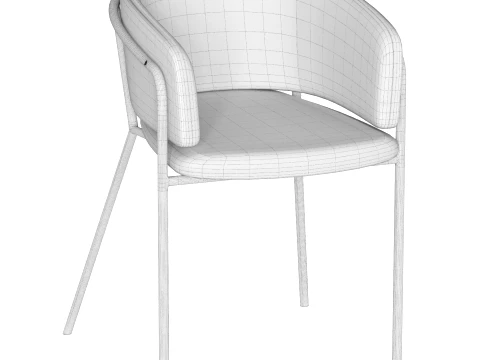 Fur Upholstered Chair 3D Model