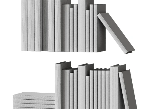 Interior Books Set 3D Model