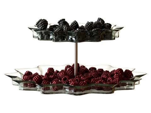 Bowl of Raspberries 3D Model