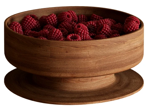 Bowl of Raspberries 3D Model