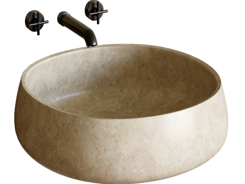 Round Countertop Sink 3D Model