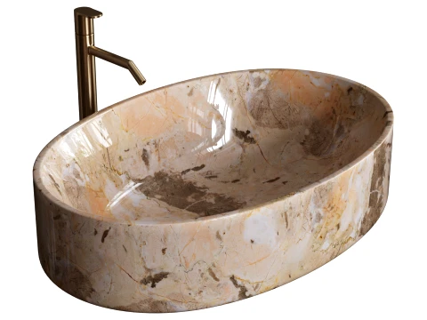 Marble Countertop Sink 3D Model