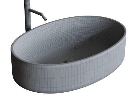 Marble Countertop Sink 3D Model