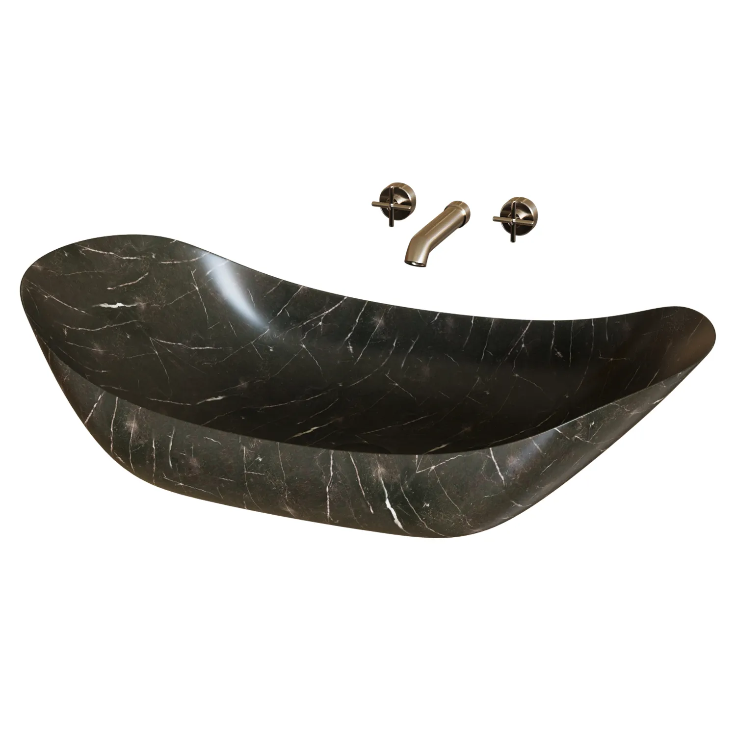 Black Countertop Sink 3D Model .c4d .max .obj .3ds .fbx .stl .blend 