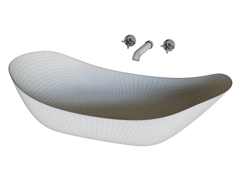 Black Countertop Sink 3D Model
