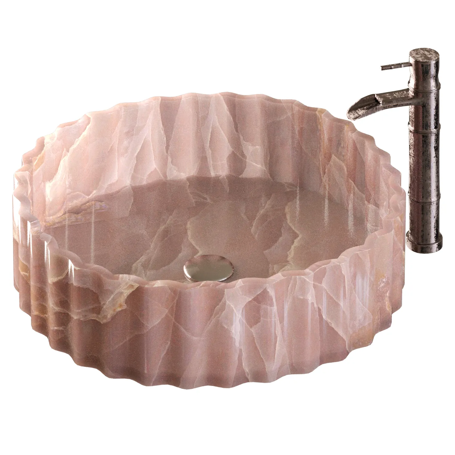 Pink Countertop Sink 3D Model .c4d .max .obj .3ds .fbx .stl .blend 