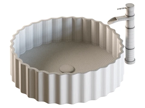 Pink Countertop Sink 3D Model