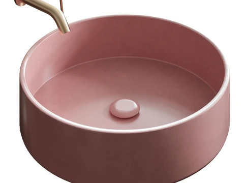 Pink Countertop Sink 3D Model