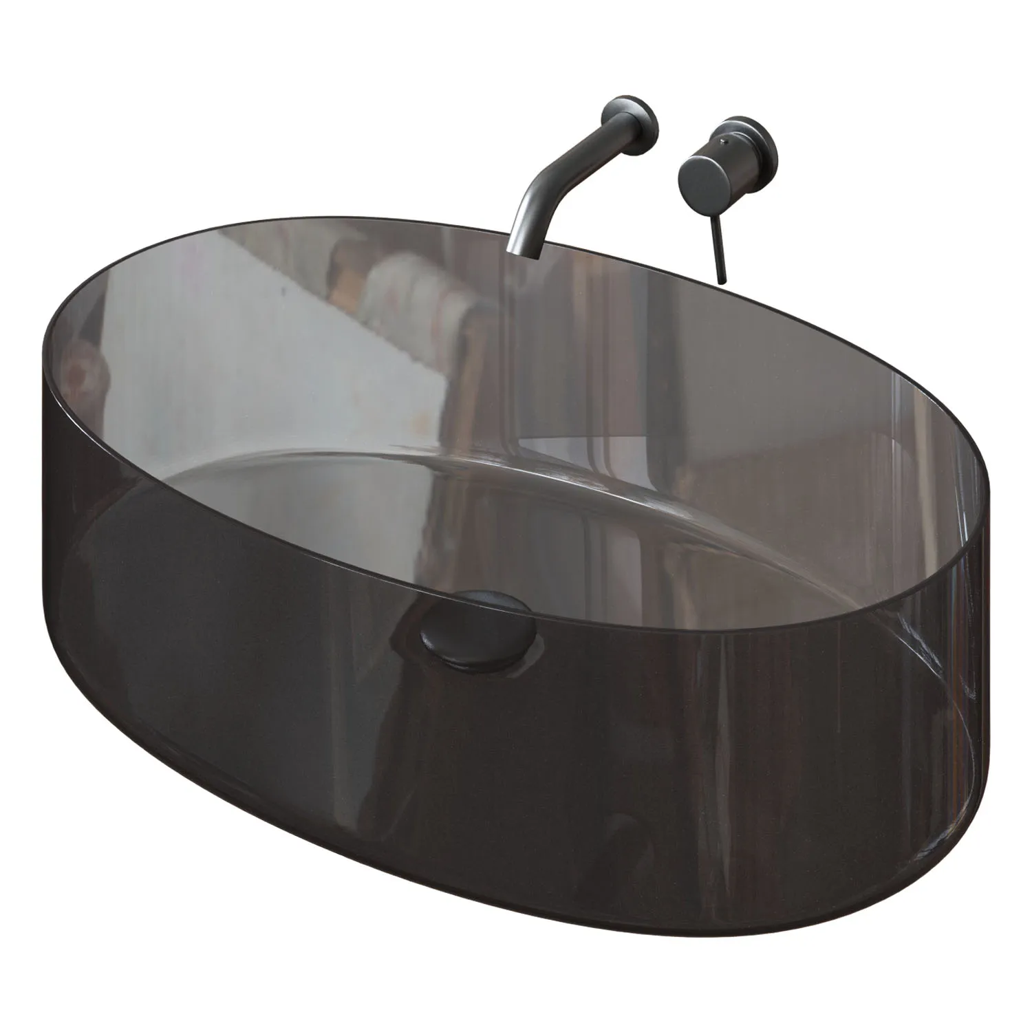 Glass Countertop Sink 3D Model .c4d .max .obj .3ds .fbx .stl .blend 