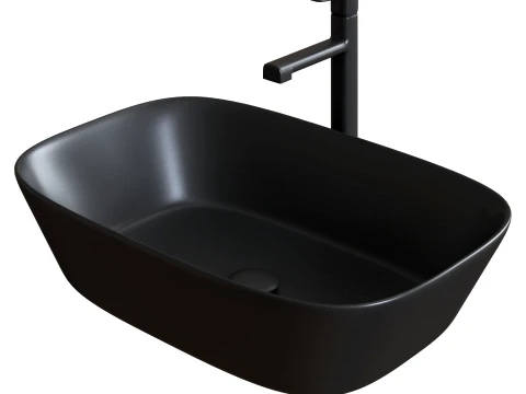 Black Countertop Washbasin 3D Model