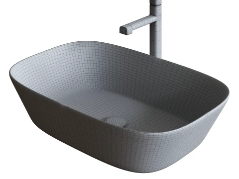 Black Countertop Washbasin 3D Model