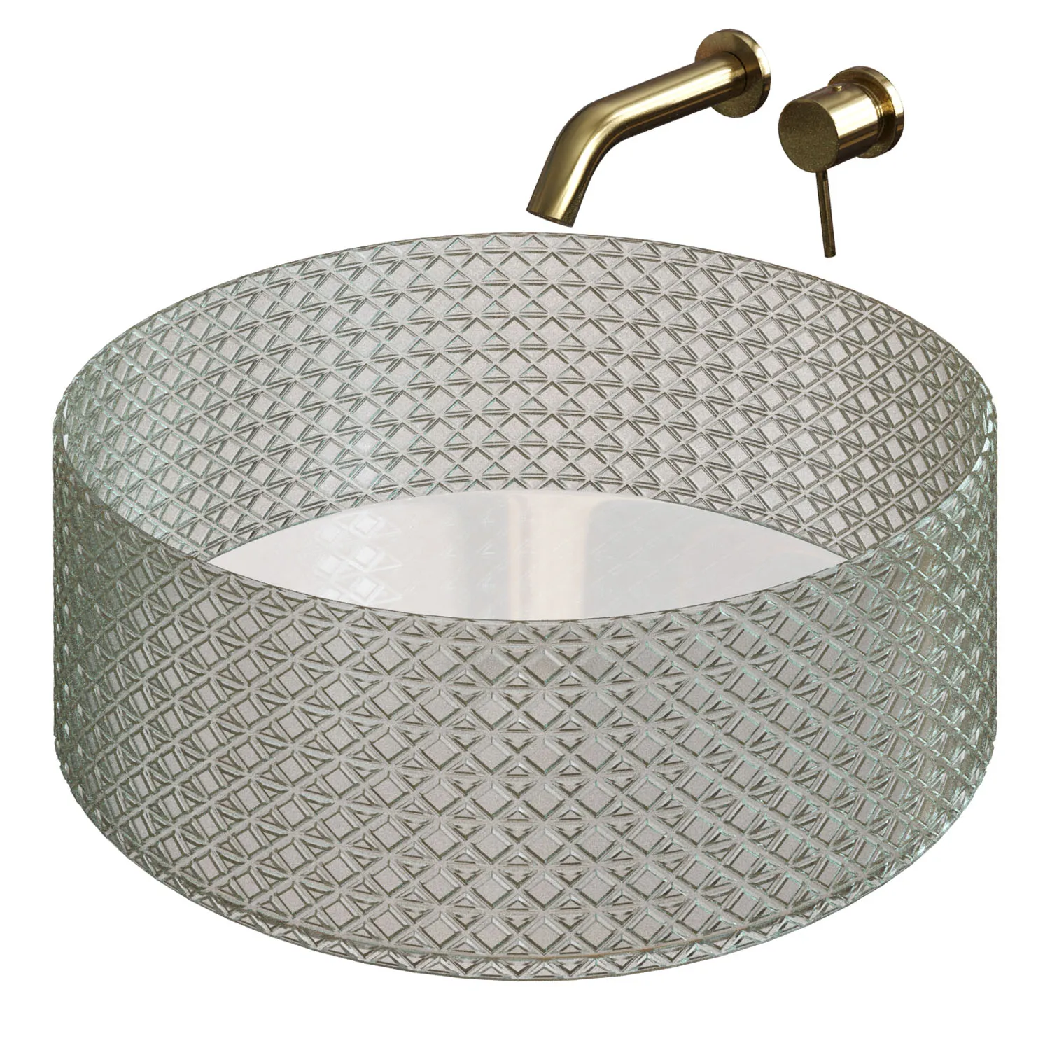 Glass Countertop Washbasin 3D Model .c4d .max .obj .3ds .fbx .stl .blend 
