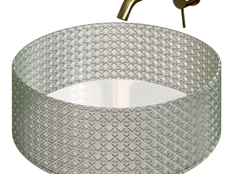 Glass Countertop Washbasin 3D Model