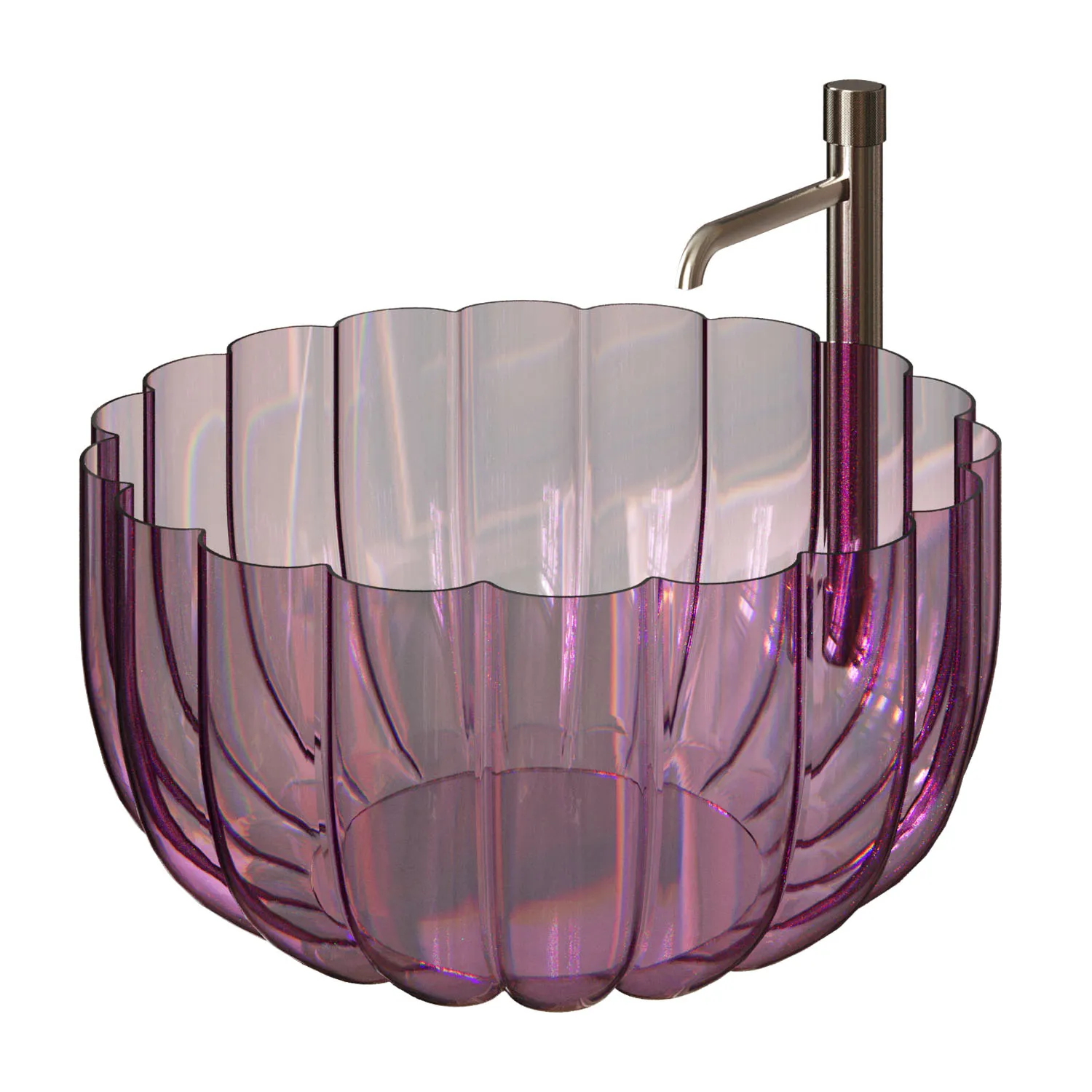 Glass Countertop Washbasin 3D Model .c4d .max .obj .3ds .fbx .stl .blend 