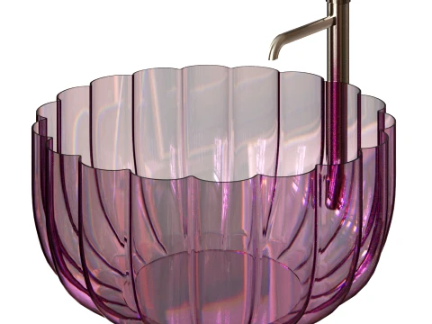 Glass Countertop Washbasin 3D Model