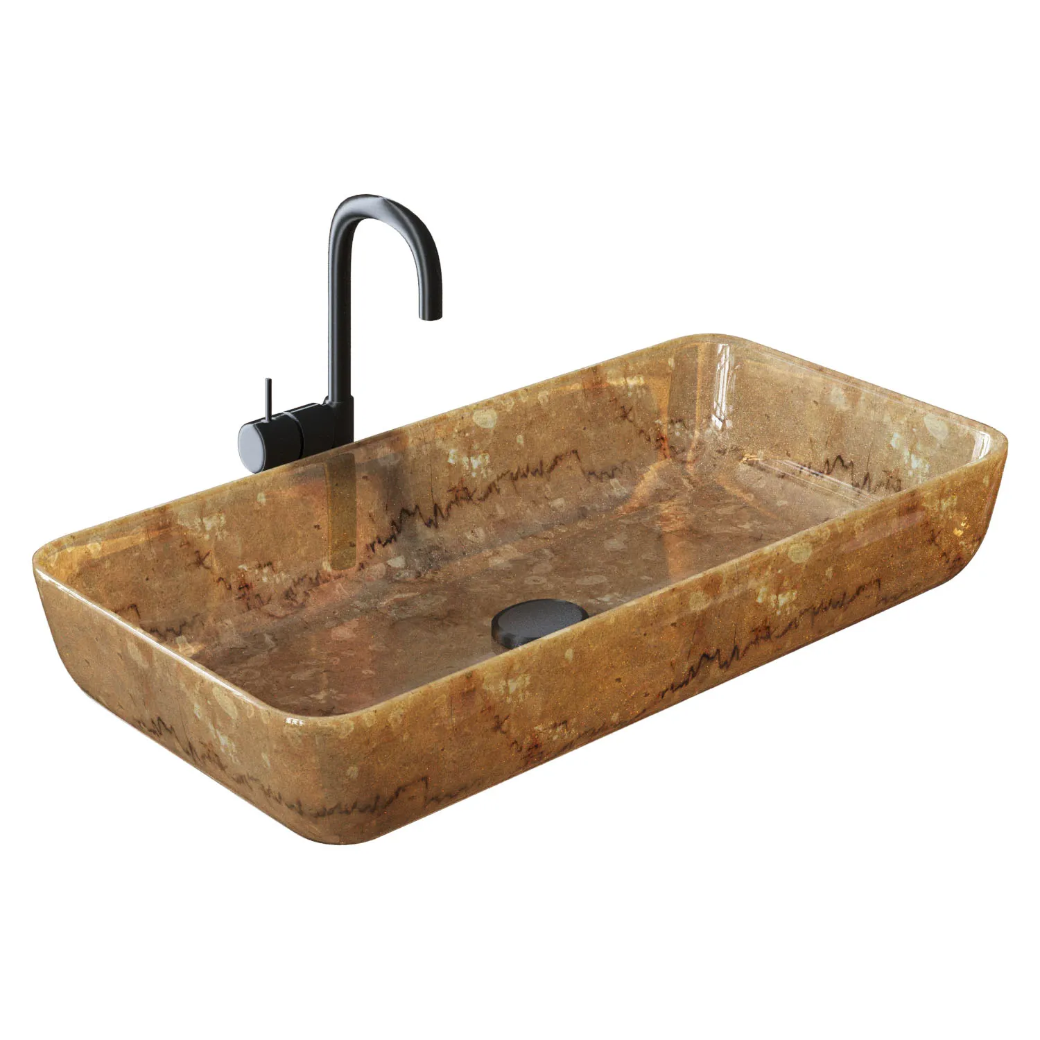 Countertop Washbasin 3D Model .c4d .max .obj .3ds .fbx .stl .blend