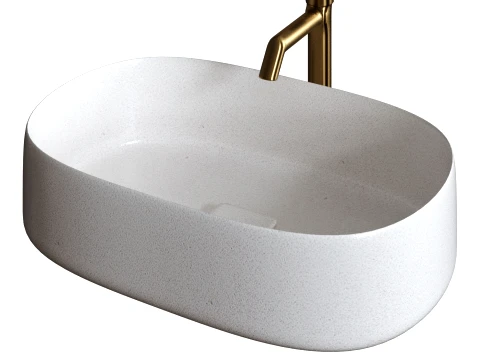 White Countertop Washbasin 3D Model