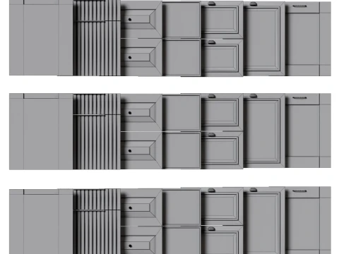 Kitchen Cabinet Fronts Set 2 3D Model