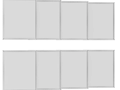Glass Kitchen Cabinet Fronts Set 3D Model