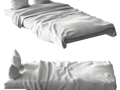 Bedding Set with Pillows and Duvet Model 3D