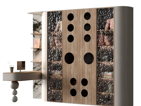 Wardrobe with Workspace 1 3D Model