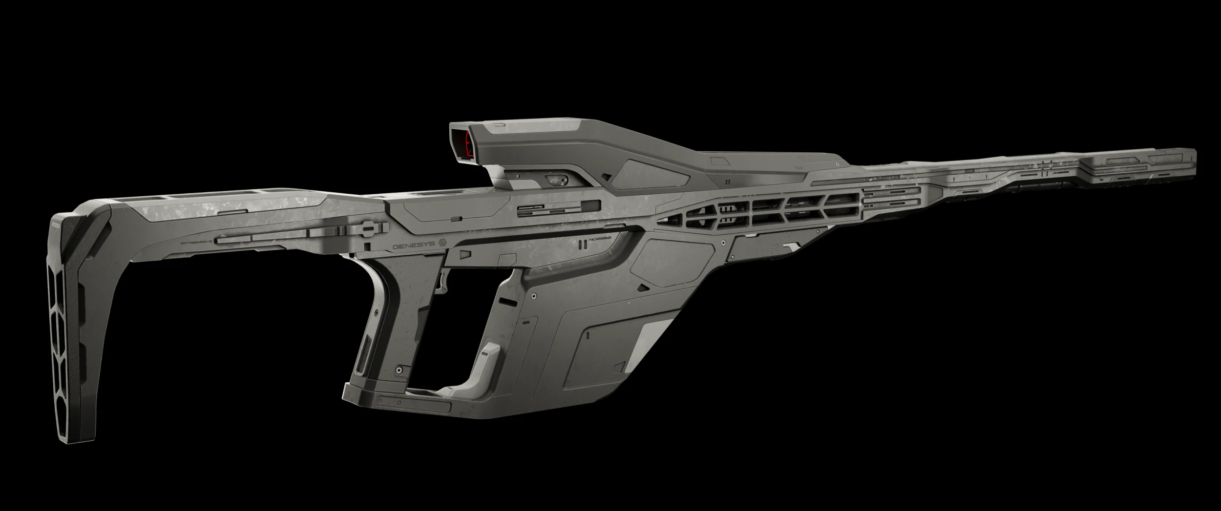 Futurustic sniper rifle 3D Model .c4d .max .obj .3ds .fbx .stl .blend 