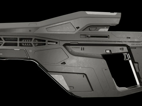 Futurustic sniper rifle 3D Model