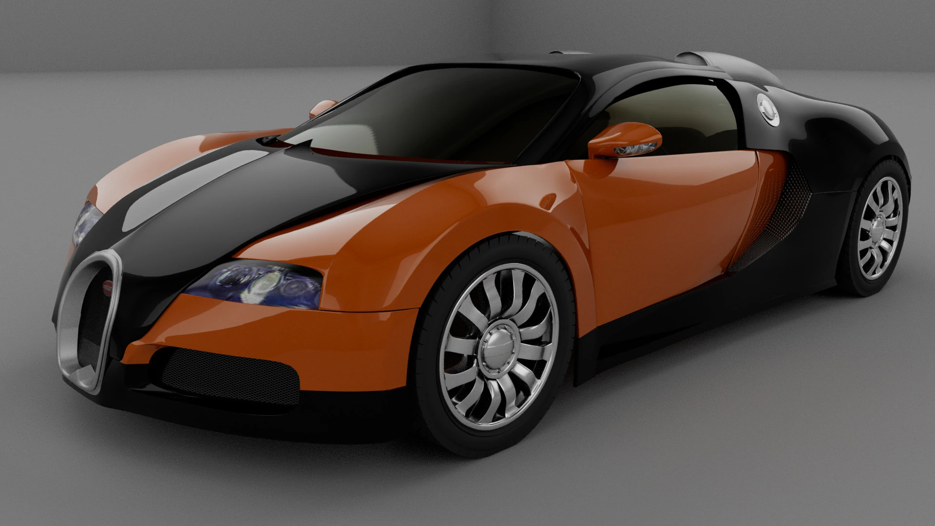 Bugatti Veyron Car 3D Model .c4d .max .obj .3ds .fbx .stl .blend