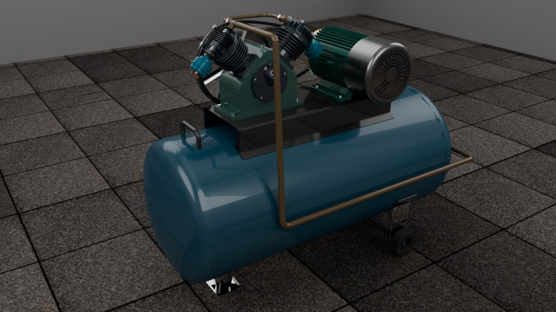Air Compressor 3D Model .c4d .max .obj .3ds .fbx .stl .blend