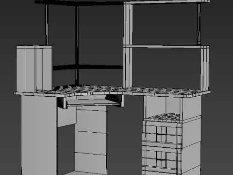 Computer desk 3D-Modell