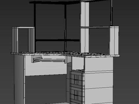 Computer desk 3D-Modell