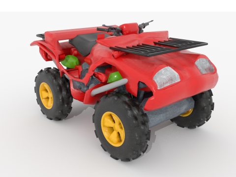 Quad Bike v1 Blend-Obj-Fbx-Dae-Glb 3D Modell