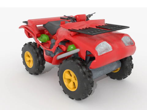 Quad Bike v1 Blend-Obj-Fbx-Dae-Glb 3D Model