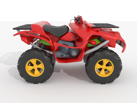 Quad Bike v1 Blend-Obj-Fbx-Dae-Glb 3D Model