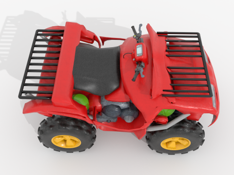 Quad Bike v1 Blend-Obj-Fbx-Dae-Glb 3D Model