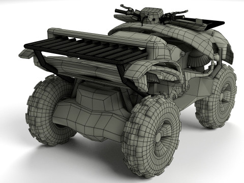 Quad Bike v1 Blend-Obj-Fbx-Dae-Glb 3D Model