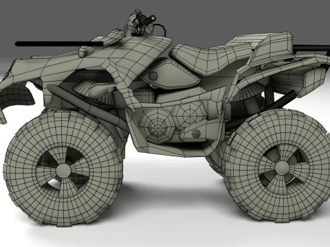 Quad Bike v1 Blend-Obj-Fbx-Dae-Glb 3D Model
