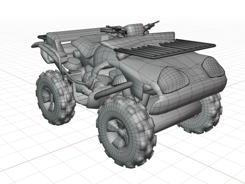 Quad Bike v1 Blend-Obj-Fbx-Dae-Glb 3D Model