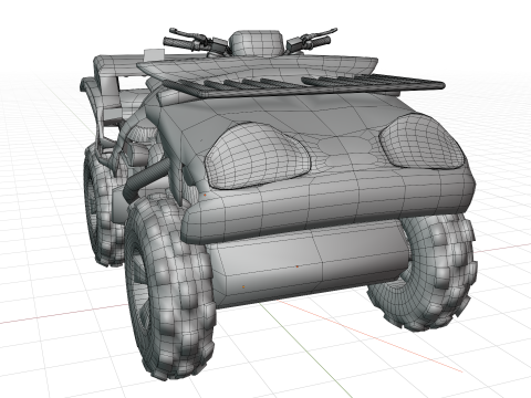 Quad Bike v1 Blend-Obj-Fbx-Dae-Glb 3D Model