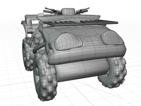 Quad Bike v1 Blend-Obj-Fbx-Dae-Glb 3D Model