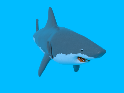 Shark v1 Blend-Obj-Fbx-Dae-Glb 3D Model