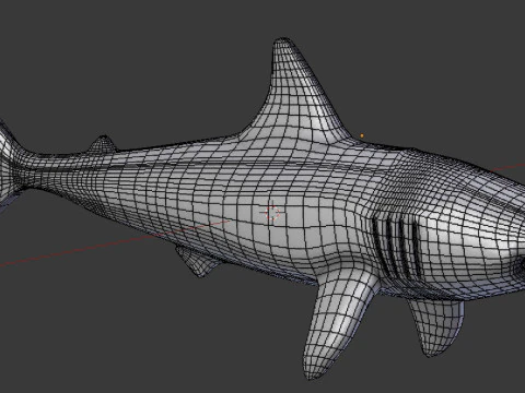 Shark v1 Blend-Obj-Fbx-Dae-Glb 3D Model