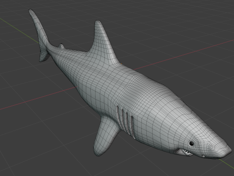 Shark v1 Blend-Obj-Fbx-Dae-Glb 3D Model